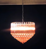 Prism Pink Glass Chandelier | Modern Designer Pendant Light