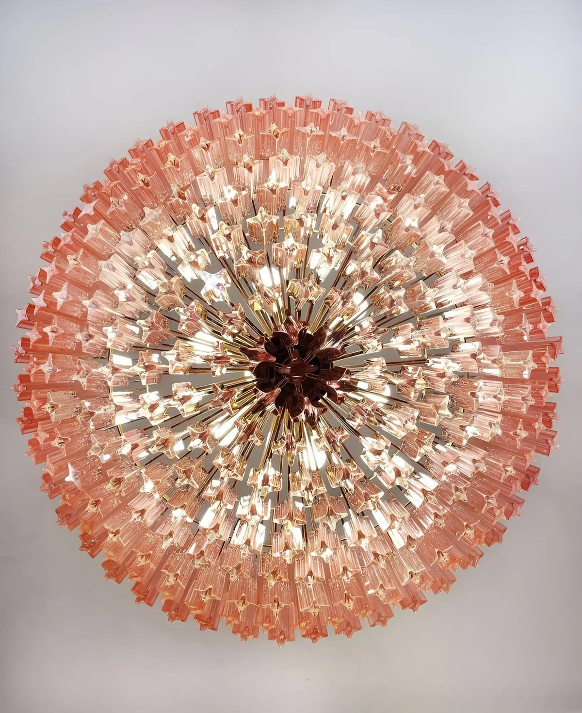 Prism Pink Glass Chandelier | Modern Designer Pendant Light