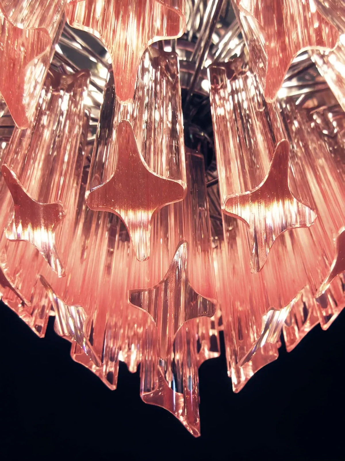 Prism Pink Glass Chandelier | Modern Designer Pendant Light