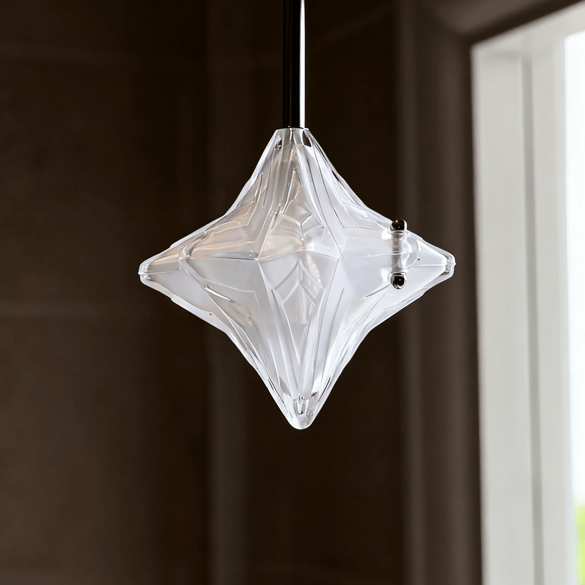 Prismatic Star Pendant Light – Crystal Glass Ceiling Lamp for Dining & Living Spaces
