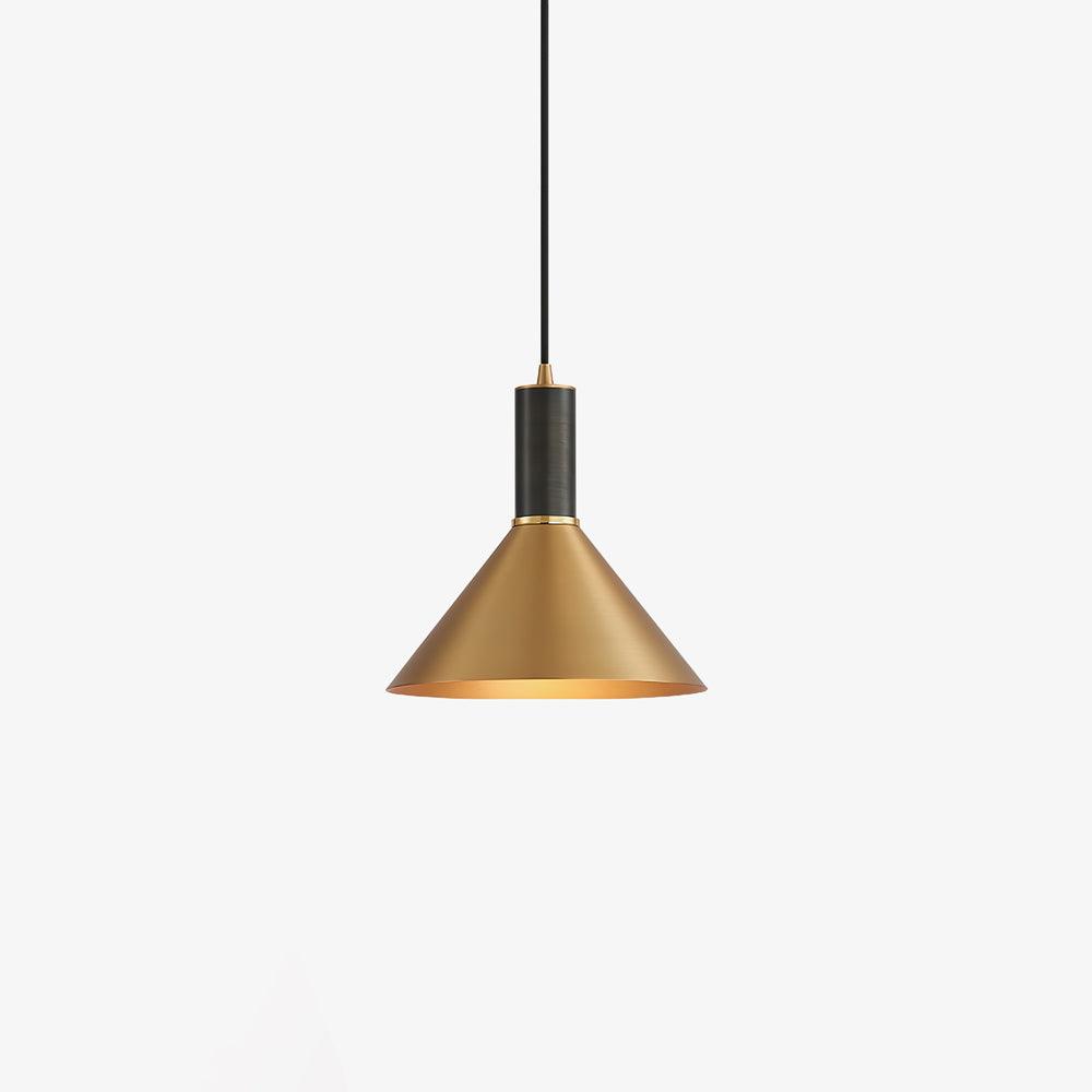 Cone Pendant Light in Brass and Black – Modern Minimalist Ceiling Lamp