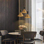 Cone Pendant Light in Brass and Black – Modern Minimalist Ceiling Lamp