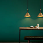 Cone Pendant Light in Brass and Black – Modern Minimalist Ceiling Lamp