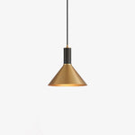 Cone Pendant Light in Brass and Black – Modern Minimalist Ceiling Lamp