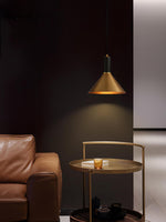 Cone Pendant Light in Brass and Black – Modern Minimalist Ceiling Lamp