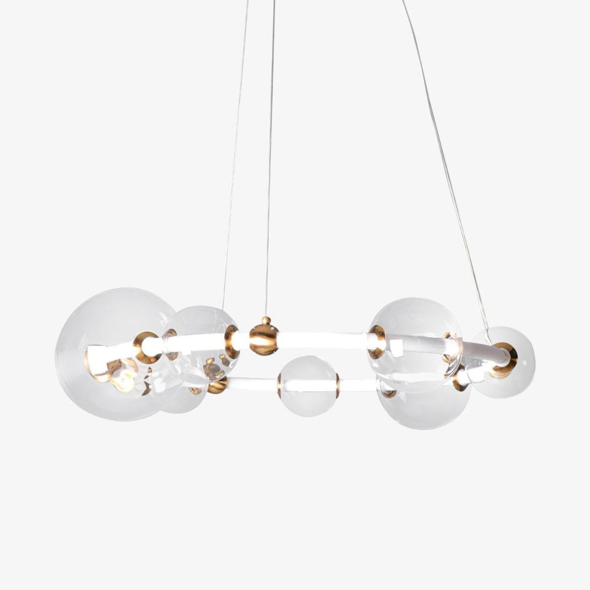 Puppet LED Chandelier in Gold and Clear Glass – Modern Luxury Pendant