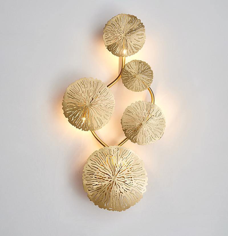 Pure Copper Lotus Leaf Wall Sconce