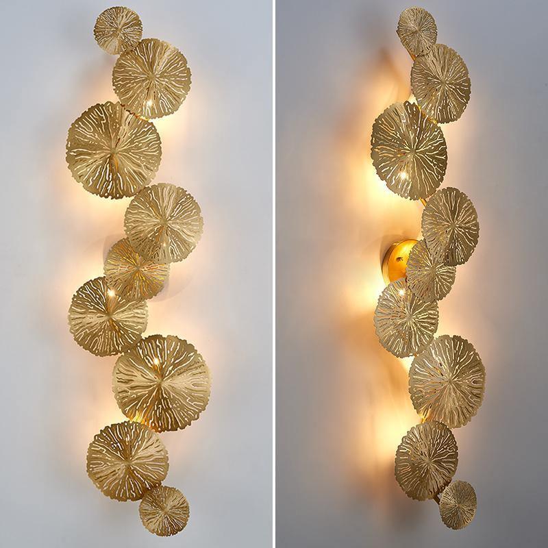 Pure Copper Lotus Leaf Wall Sconce