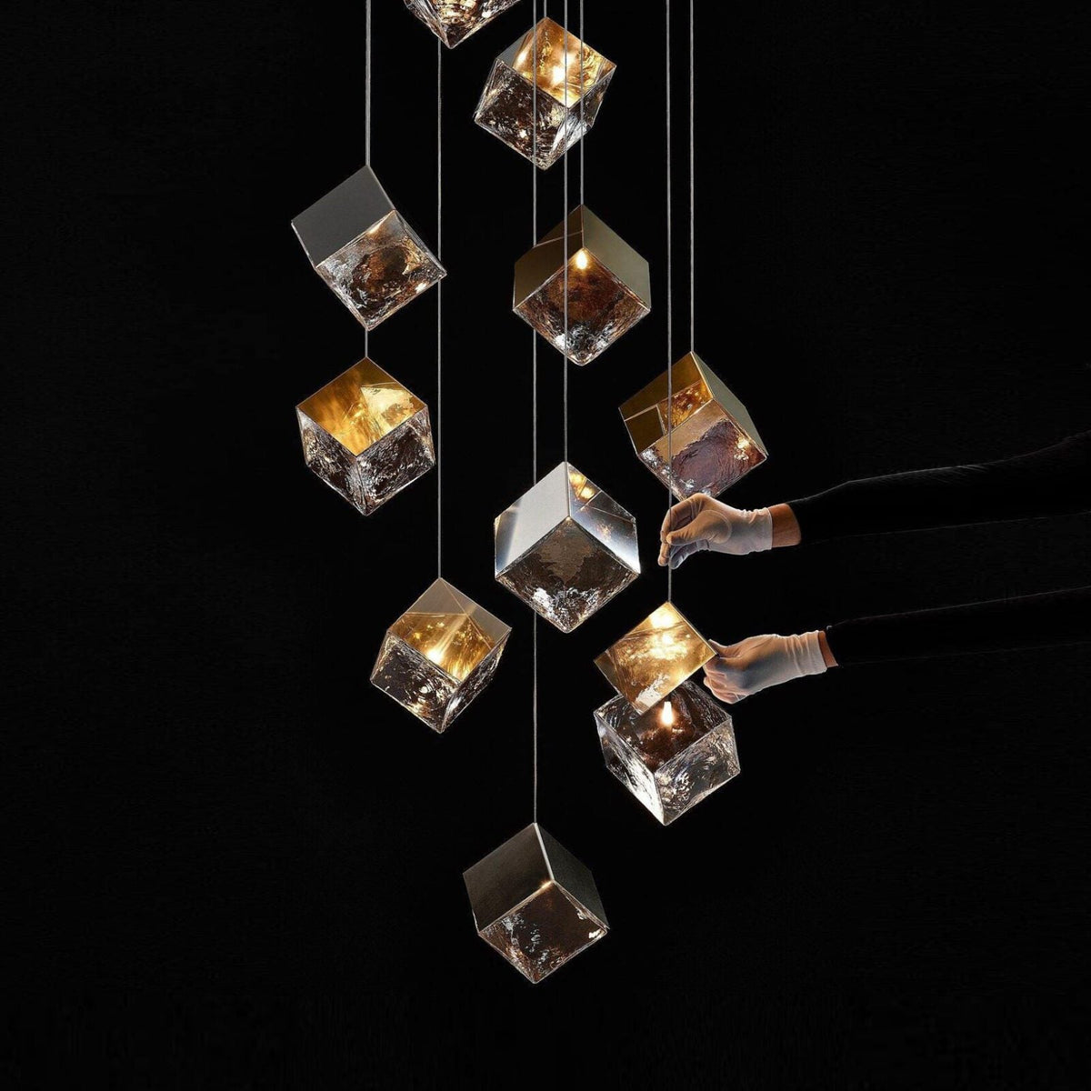 Pyrite chandelier
