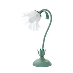 Vintage French Green Floral Table Lamp with Twistable Acrylic Shade