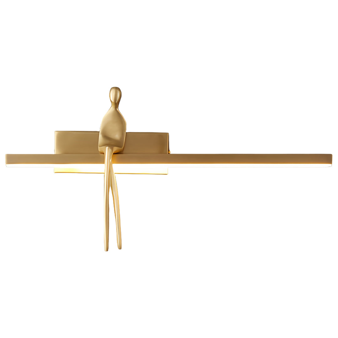 Italian Minimalist Brass LED Wall Sconce with Acrylic Diffuser