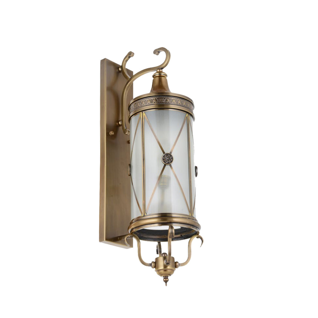 European Retro Outdoor Wall Sconce in Copper with Clear Glass Shade