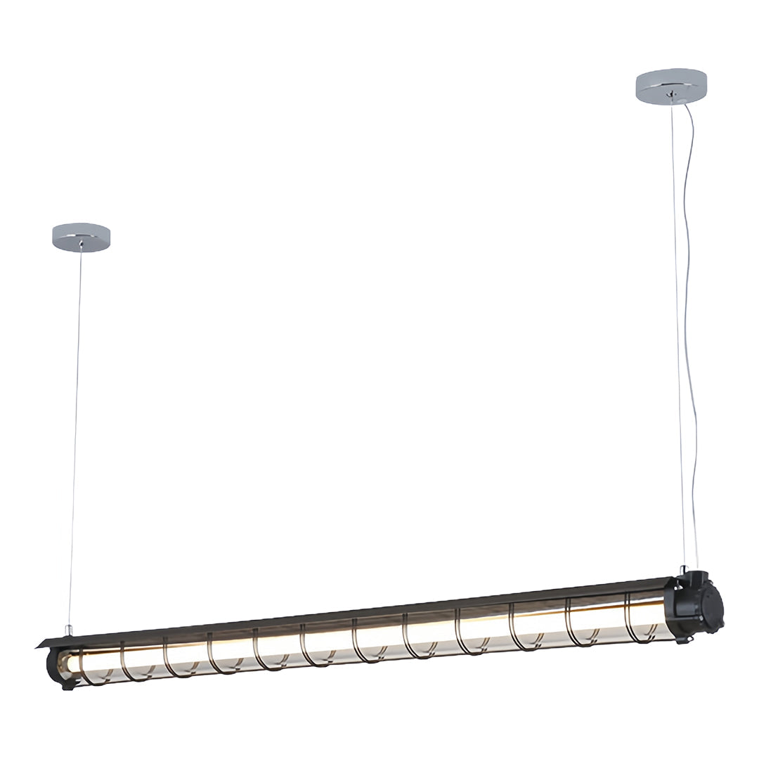 Linear LED Pendant Light with Vintage Industrial Design