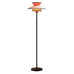 Vintage Ambient Floor Lamp with Pull Chain and Fabric Shade
