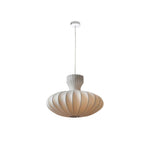 Japanese Silk Fabric Pendant Light with Adjustable Cord, Minimalist Ceiling Lamp