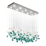 Artisan Beaded Glass Linear Chandelier for Kitchen Island