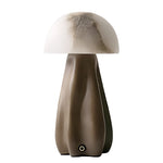 Nordic Mushroom Table Lamp with Glass Shade and LED Tri-Color Light