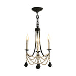 Pearl Crystal Chandelier in Black Iron – Artistic Ceiling Light for Elegant Interiors