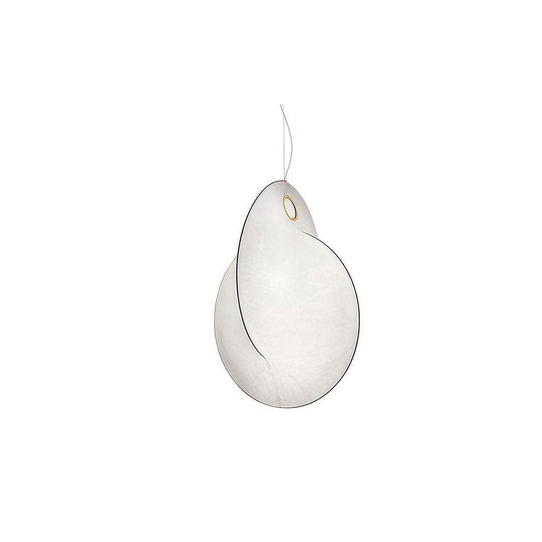 Silk Pendant Light with Iron Frame – Modern Minimalist Ceiling Lamp
