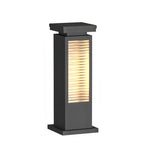 Modern Outdoor Bollard Light with Stainless Steel Body and Warm LED Glow