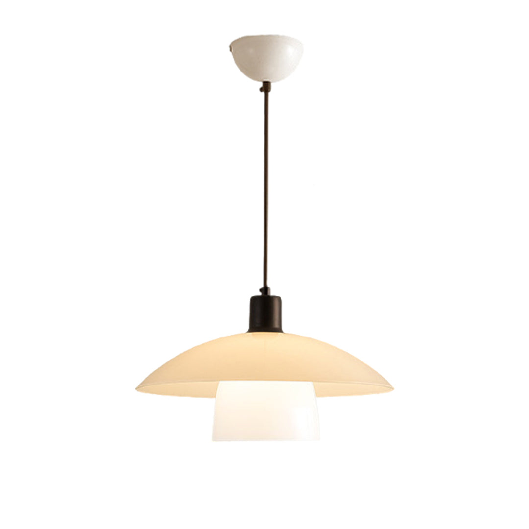 Opal Glass Pendant Light Wabi-Sabi Minimalist Hanging Lamp for Dining Room