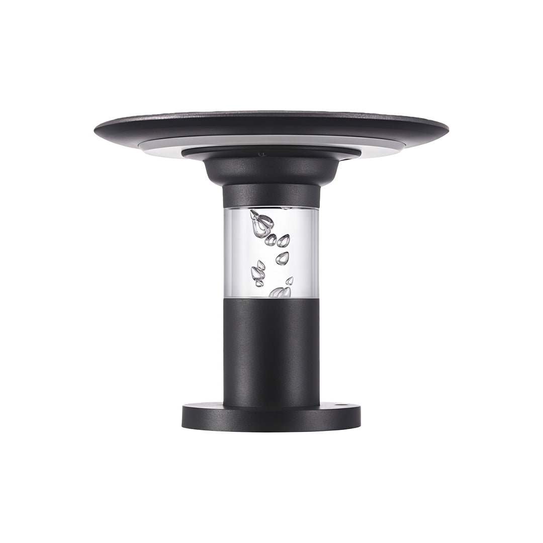 Solar Post Cap Light in Black Aluminum for Outdoor Columns