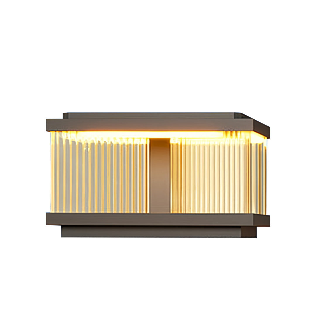 Square Pillar Post Lights for Courtyard and Fence, Black Aluminum LED