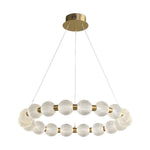 Aurelia Round Glass LED Chandelier for Modern Kitchen Island