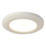 French Retro Flush Mount Ceiling Light with Carved Resin and Acrylic Shade