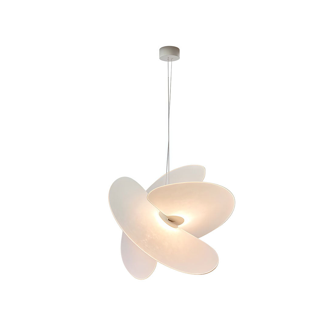 Nordic White Silk Pendant Light with Adjustable Drop