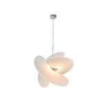 Nordic White Silk Pendant Light with Adjustable Drop