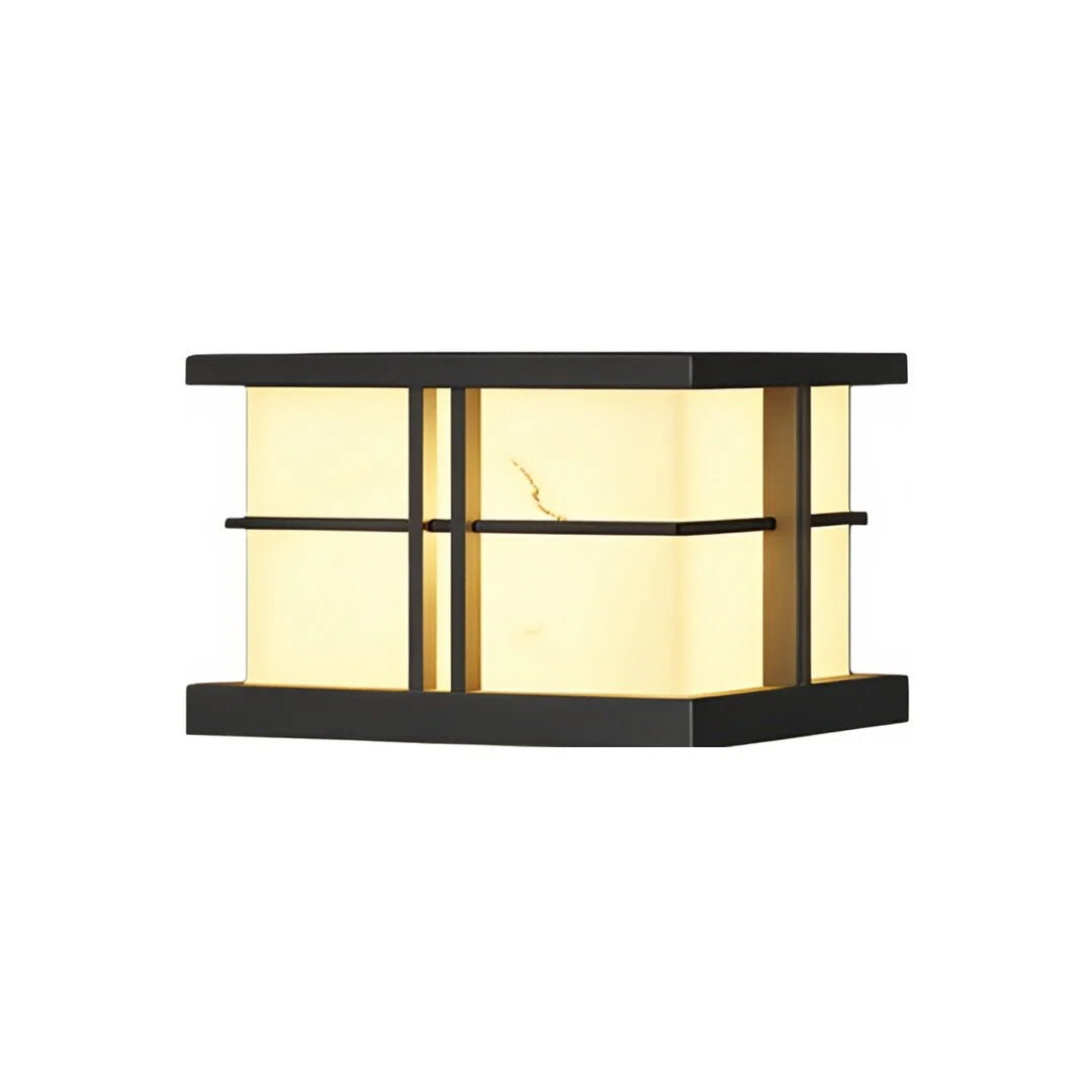 Modern Pillar Light Outdoor Stainless Steel Marble Courtyard Lamp