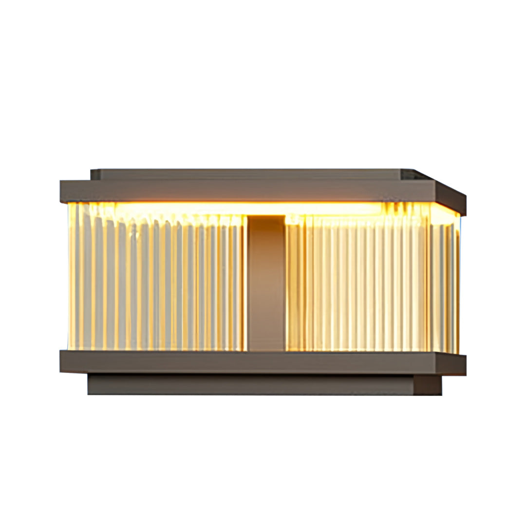 Square Pillar Post Lights for Courtyard and Fence, Black Aluminum LED