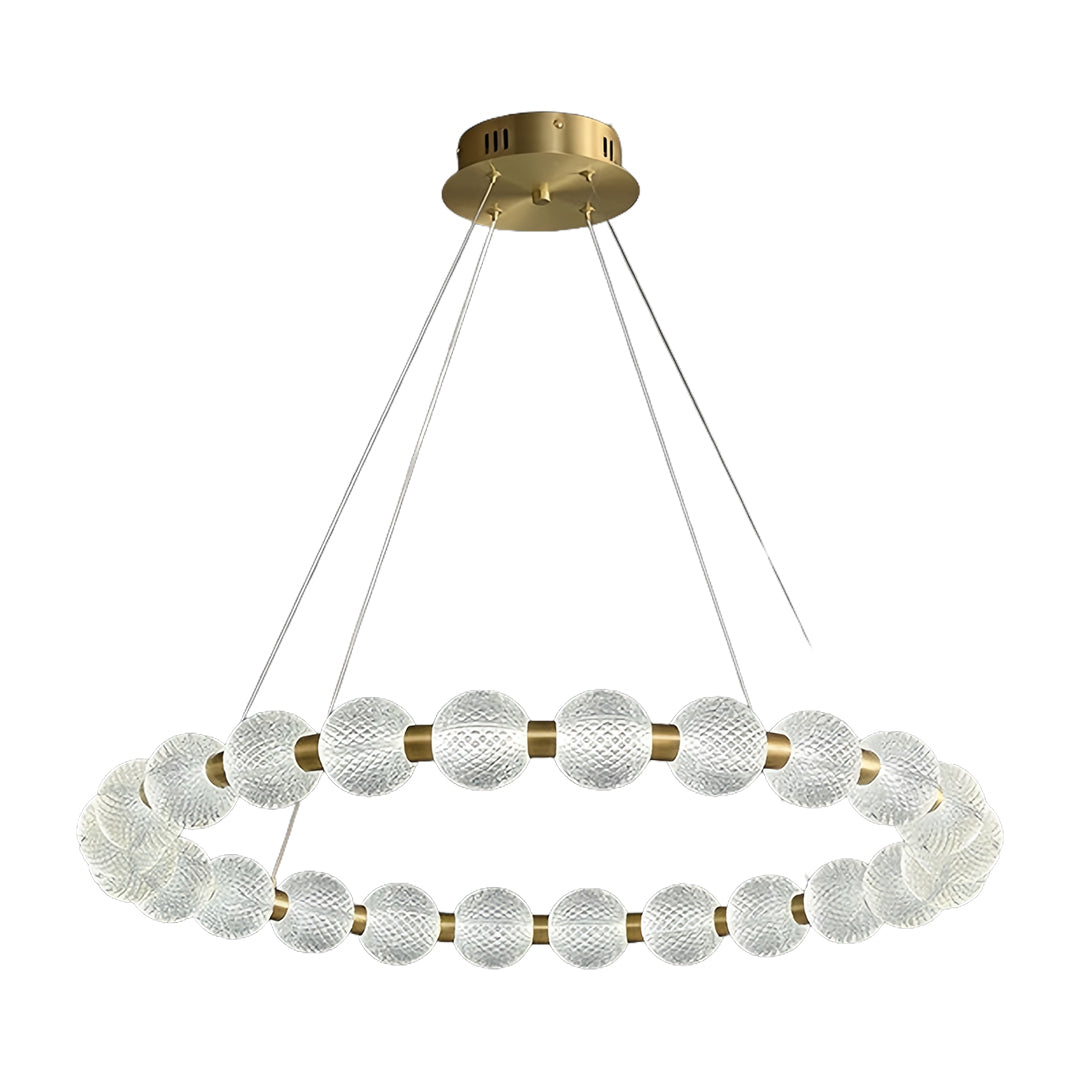 Aurelia Round Glass LED Chandelier for Modern Kitchen Island