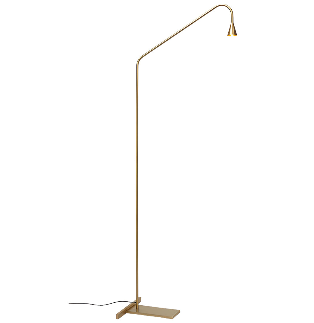 Black and Gold LED Floor Lamp – Minimalist Reading Light for Modern Interiors