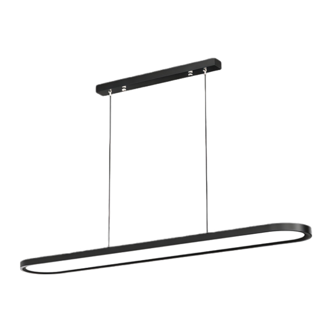 Modern Oval LED Pendant Light in Black, White, or Coffee