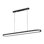 Modern Oval LED Pendant Light in Black, White, or Coffee