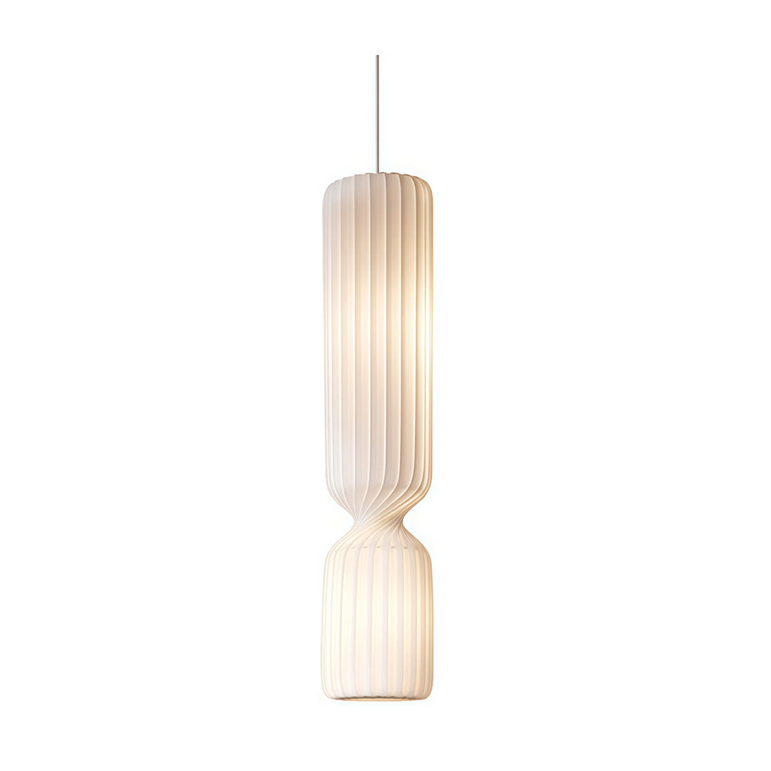 Cylinder Silk Pendant Light with Wabi-Sabi Elegance
