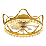 Modern Flush Mount Ceiling Fan with Dimmable LED Light and Remote