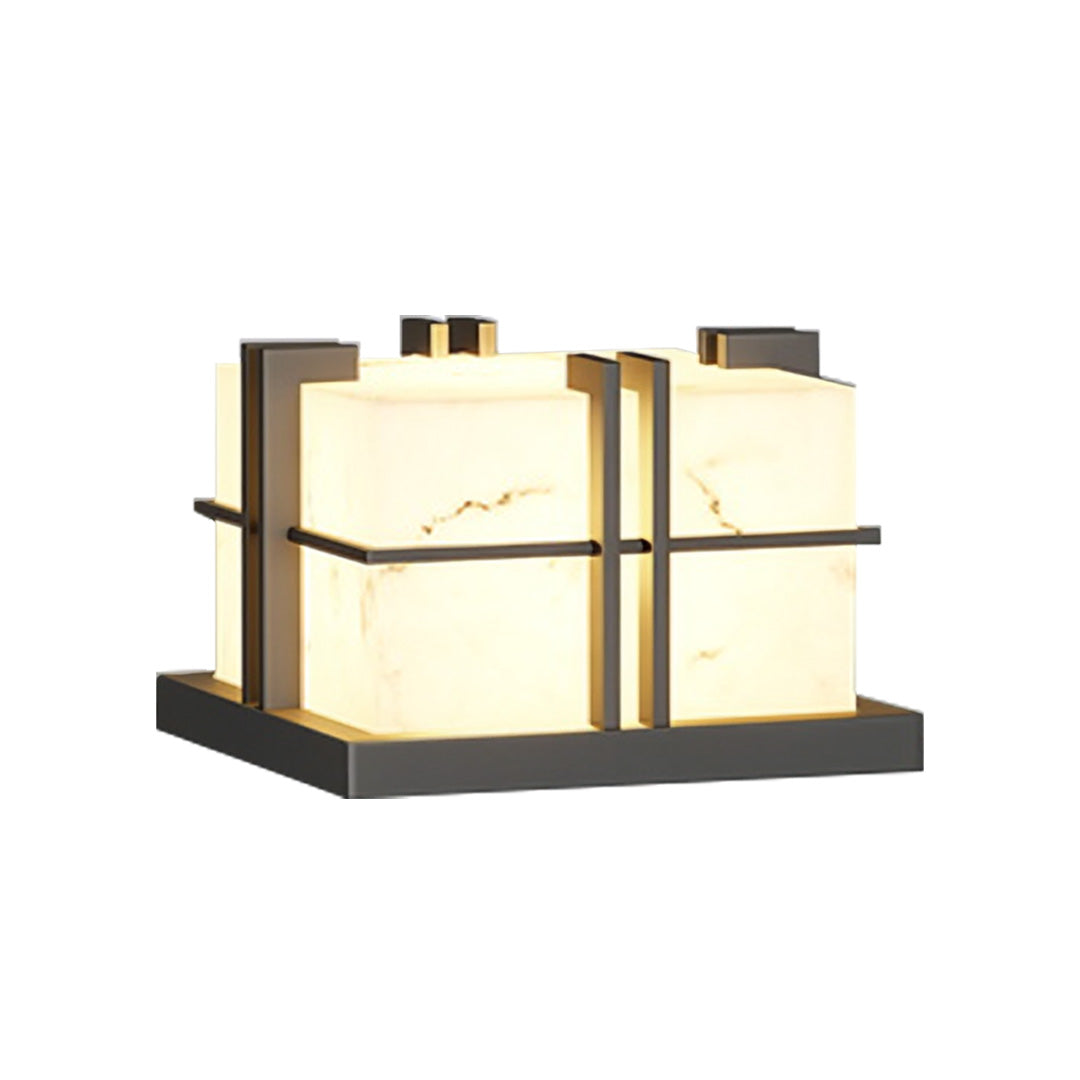 Modern Pillar Light Outdoor Stainless Steel Marble Courtyard Lamp