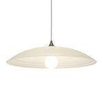Ripple Glass Pendant Light in Matte White Iron Frame