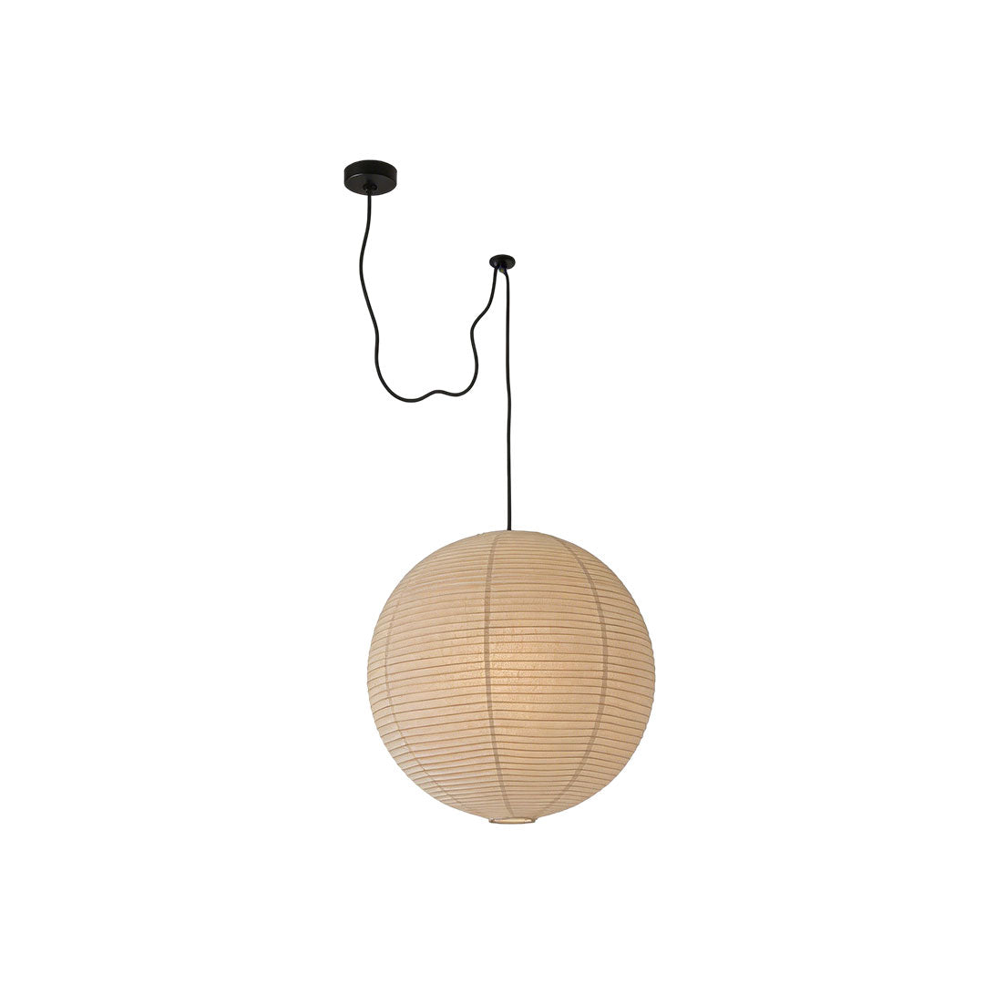 Japanese Paper Pendant Light with Adjustable Cord, Warm Ambient Ceiling Lamp