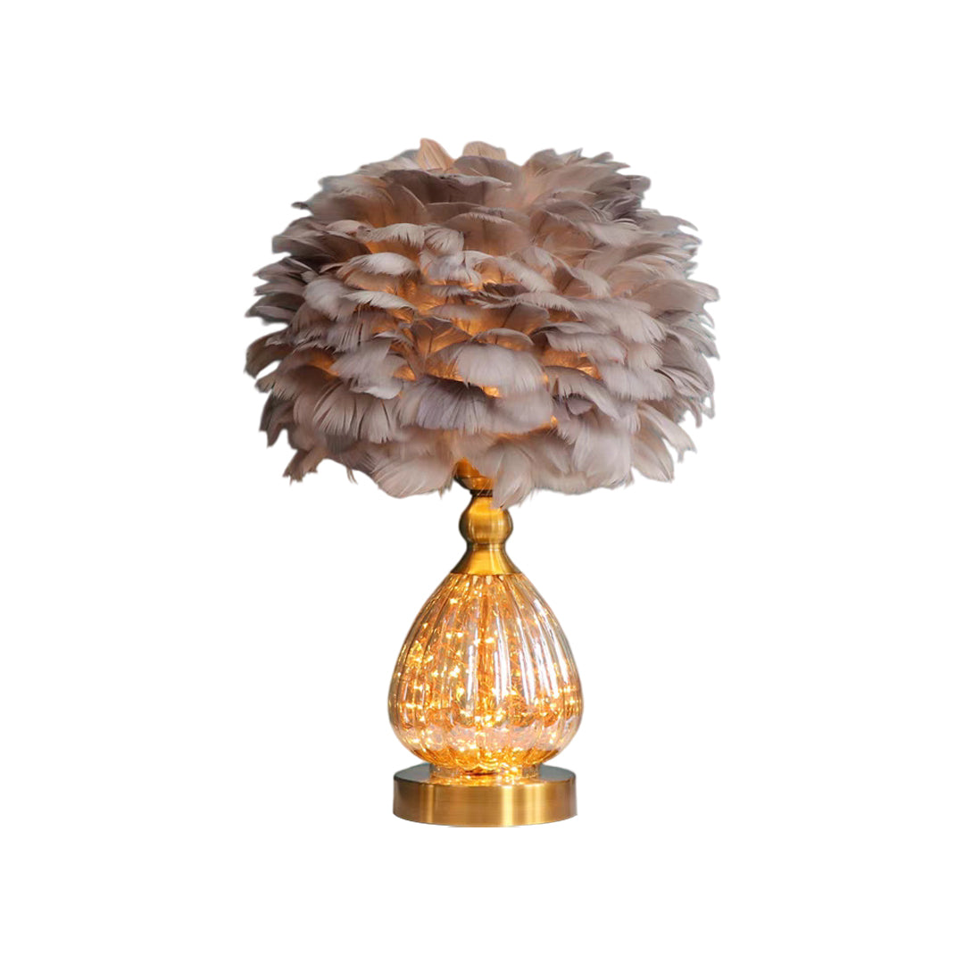 Aurelia Feather Table Lamp – Nordic Minimalist Bedside Lighting with Soft Warm Glow