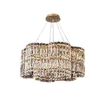 Modern Crystal Chandelier with LED Lighting, Stainless Steel Frame, Dimmable