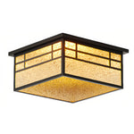 Aurelia Square Flush Mount Ceiling Light in Stainless Steel and Glass