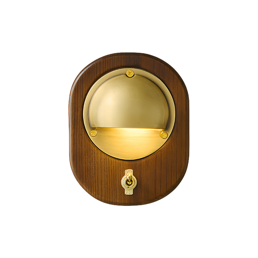 Artisan Wooden Wall Sconce with Brass Accents – Vintage Medieval Design
