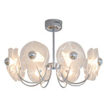Aurora Acrylic LED Chandelier with Chrome Accents, Modern Multi-Head Pendant Light