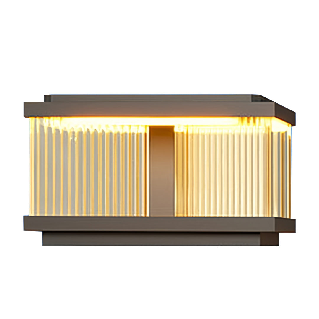 Square Pillar Post Lights for Courtyard and Fence, Black Aluminum LED