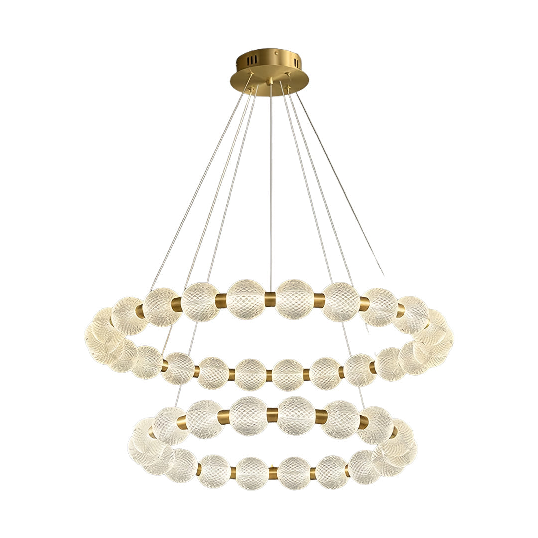 Aurelia Round Glass LED Chandelier for Modern Kitchen Island
