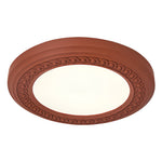 French Retro Flush Mount Ceiling Light with Carved Resin and Acrylic Shade